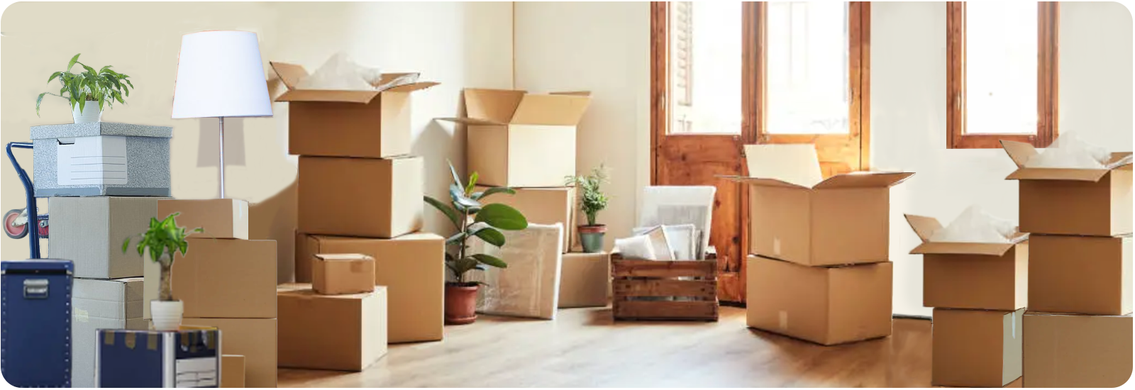 Umzugskartons verpackt